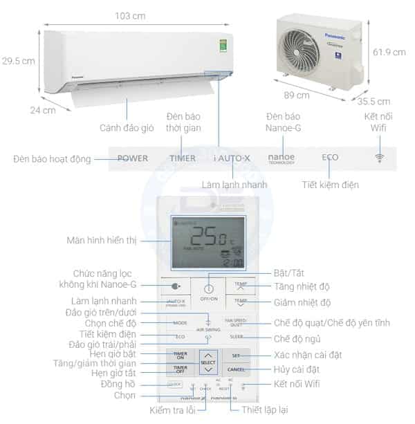 Máy lạnh Panasonic Inverter 2.5Hp XU24ZKH-8